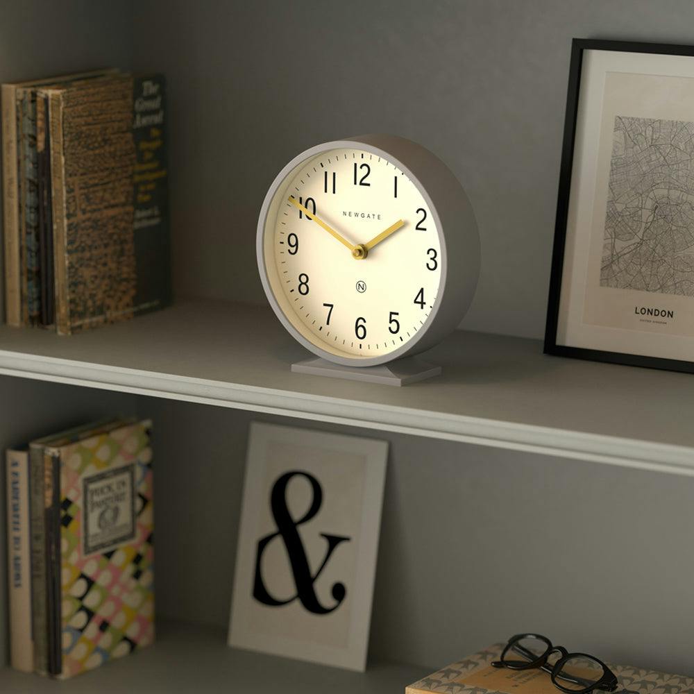 Newgate Q Mantel Clock-Clock Grey