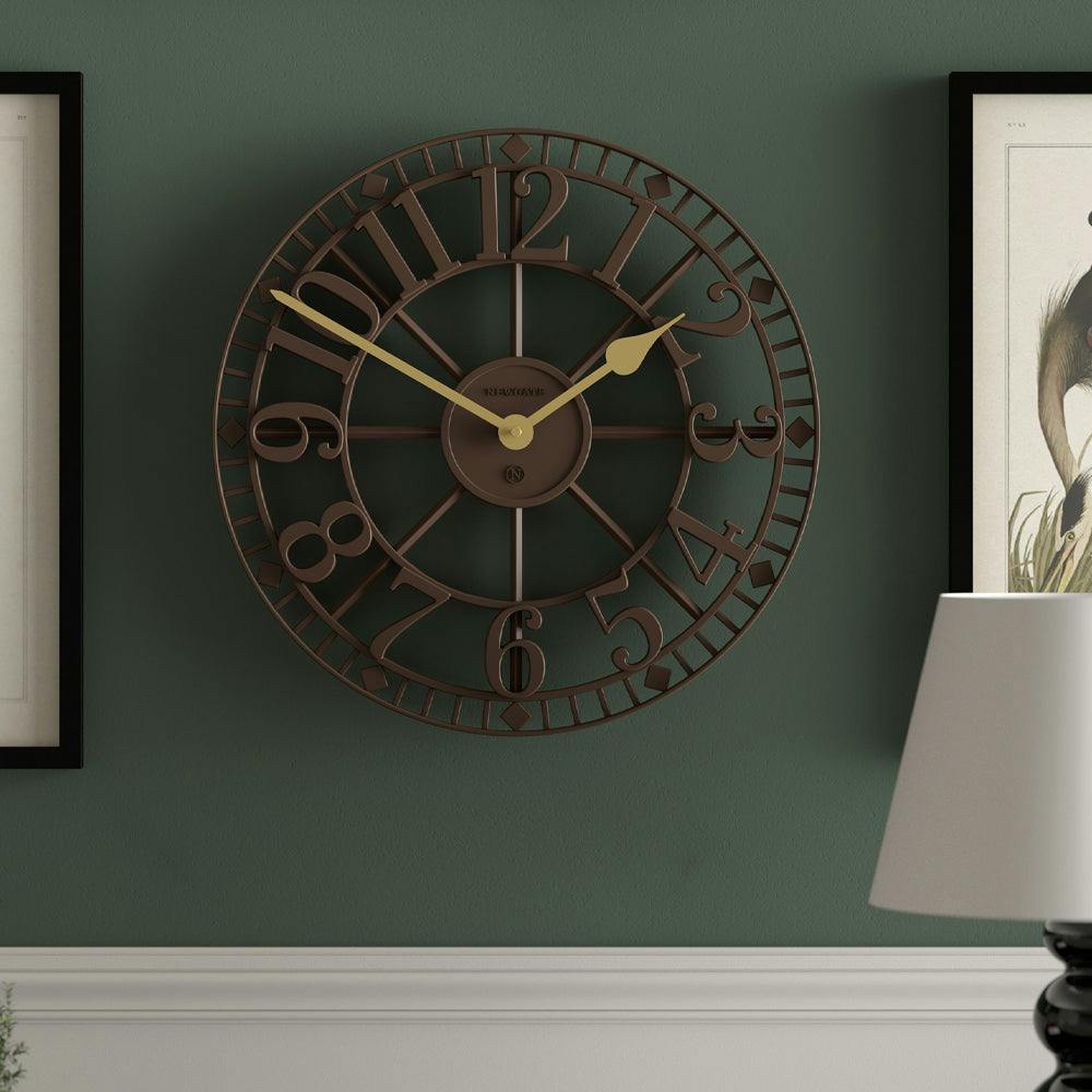 Newgate Warehouse Wall Clock-Mocha Brown