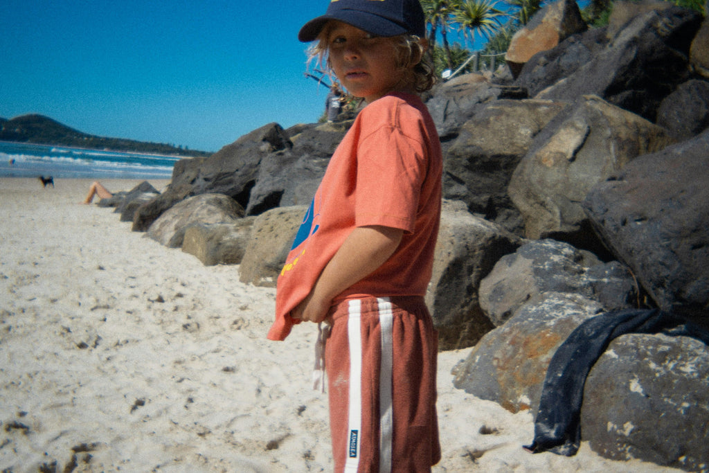 Mini Terry Towelling Shorts in Rust