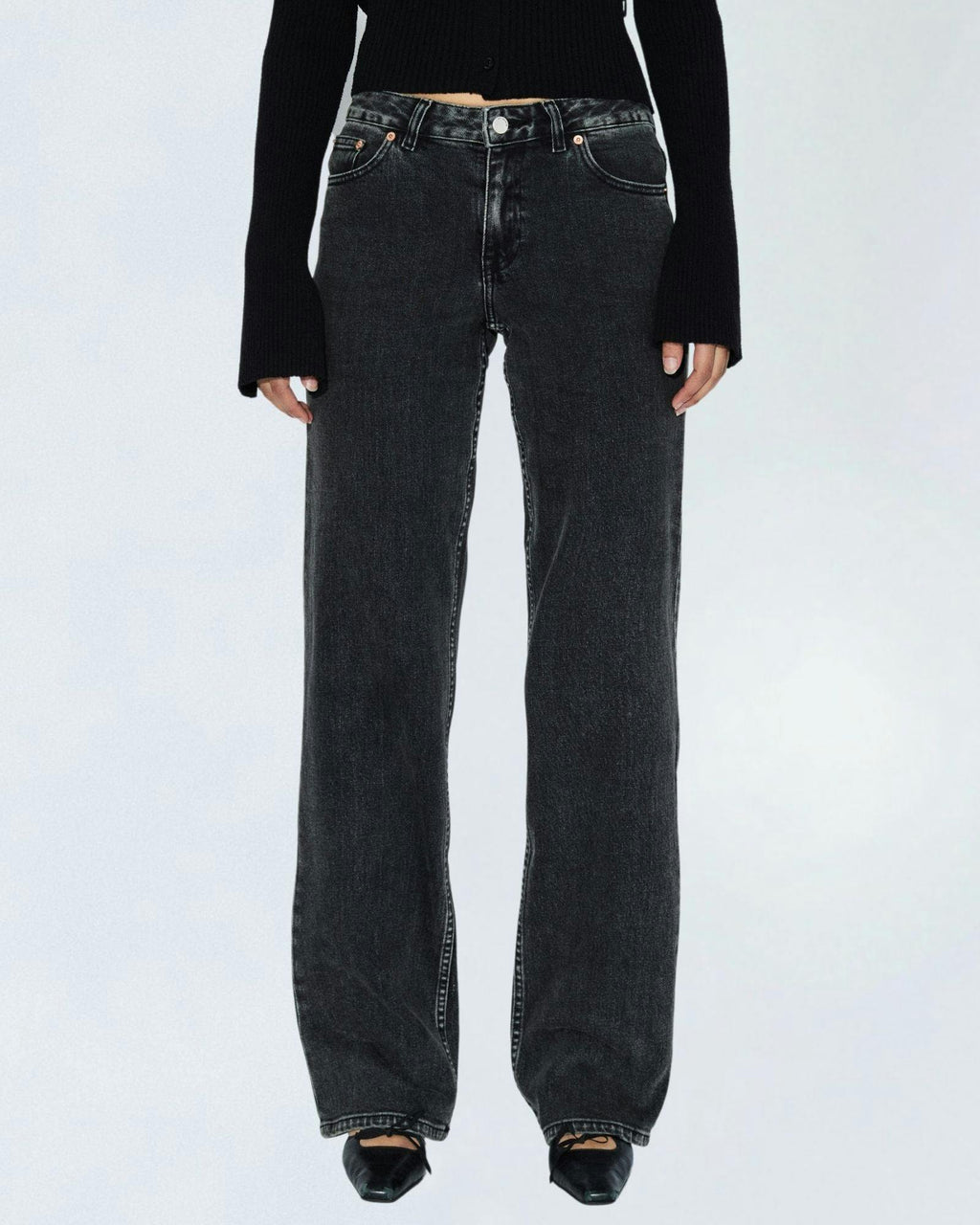 Addy Mid Straight Jeans TALL - Tar Aged Black