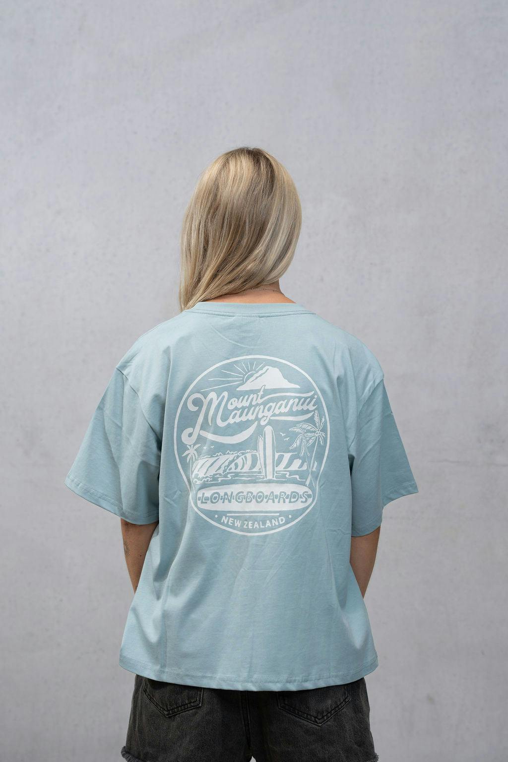 Mount Retro Women's Tee - Tropical Blue