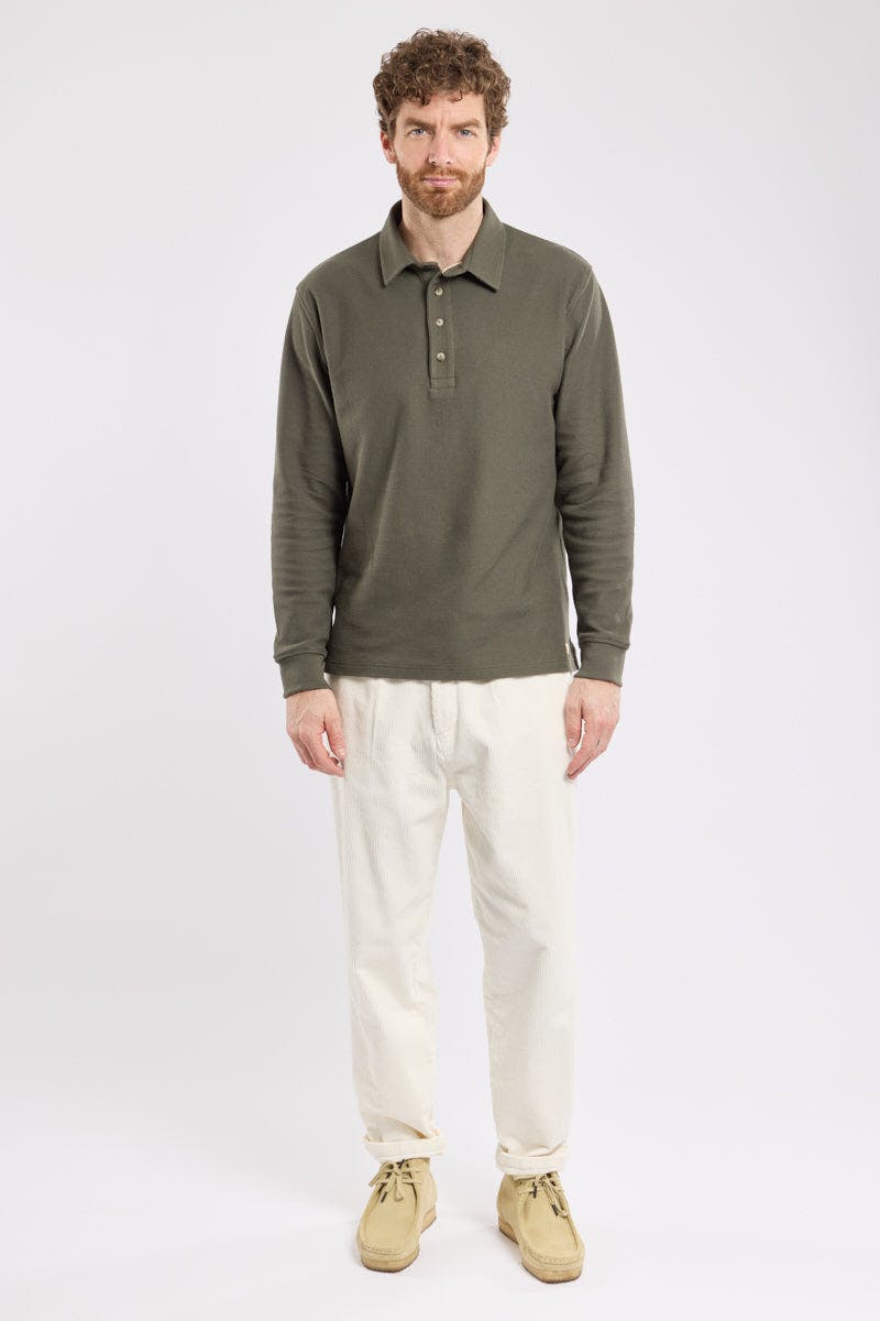 Armor Lux L/S Polo in Olive