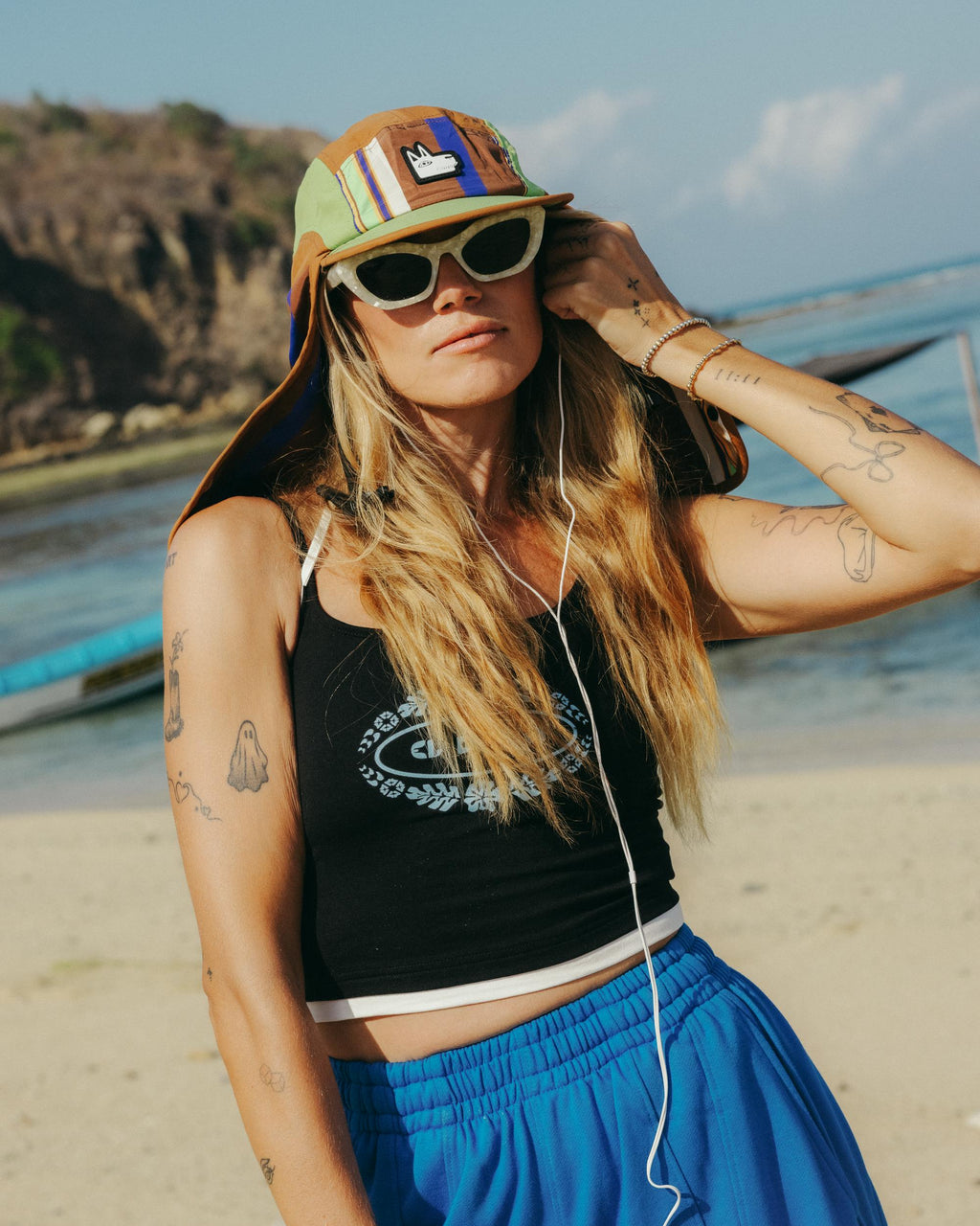 Retro Stripe Legionnaire Surf Hat UPF 50+