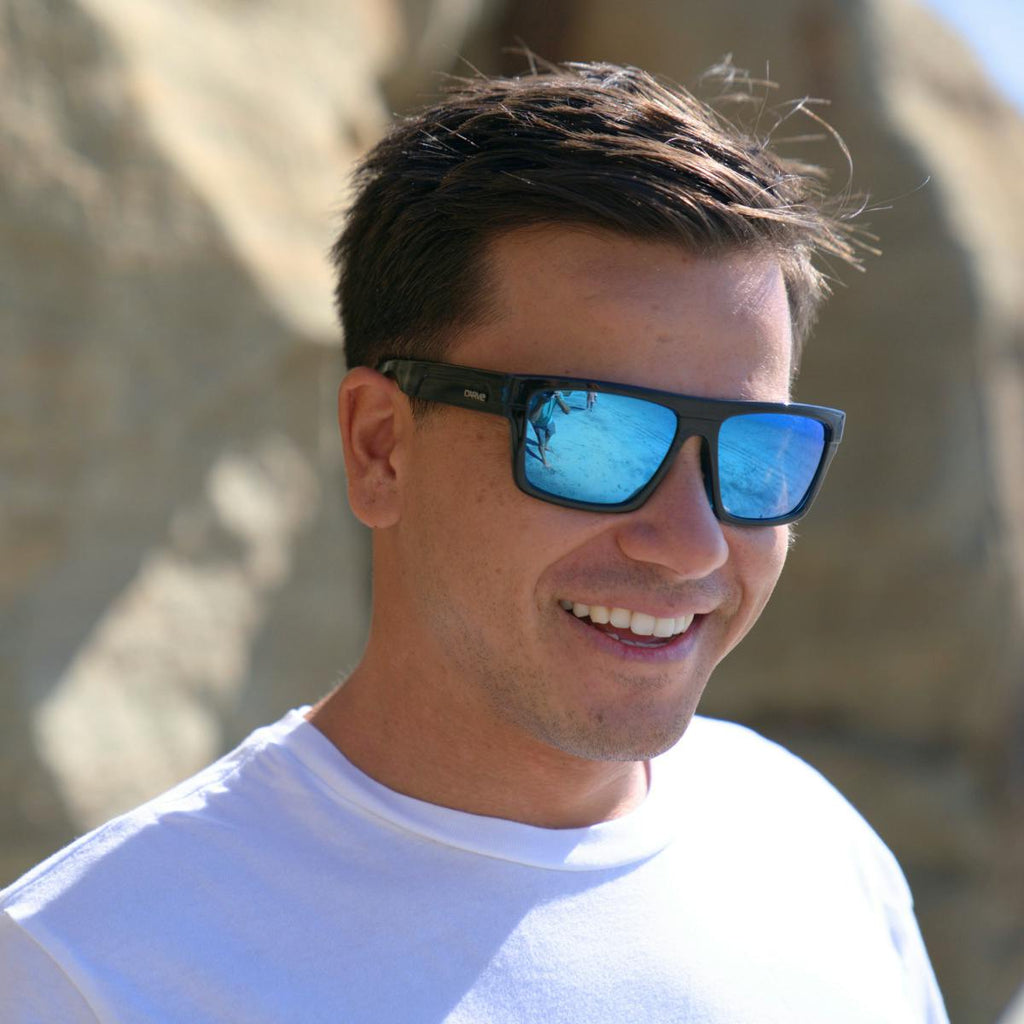 Volley - Polarized Iridium Gloss Black / Blue Frame Sunglasses