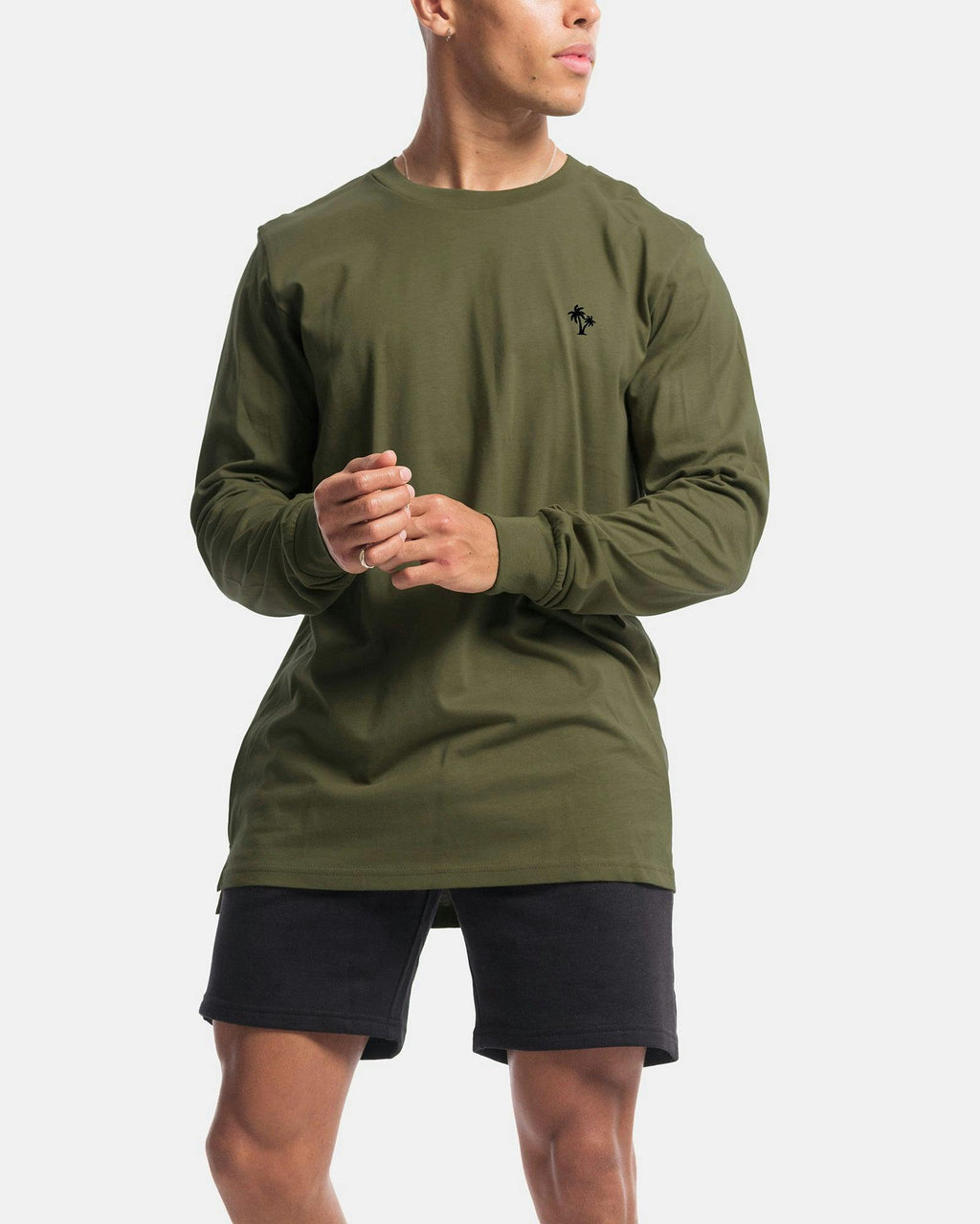 Palm Embroidery Long Sleeve Tee