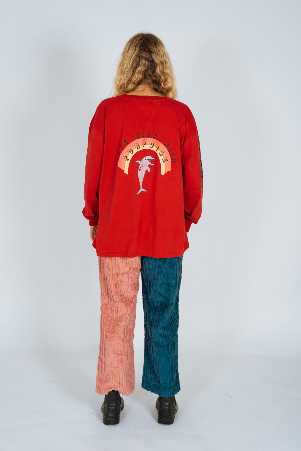 Artist Oversized Longsleeve Tee ‘Live Life With Porpoise’ By Bri O’Connell