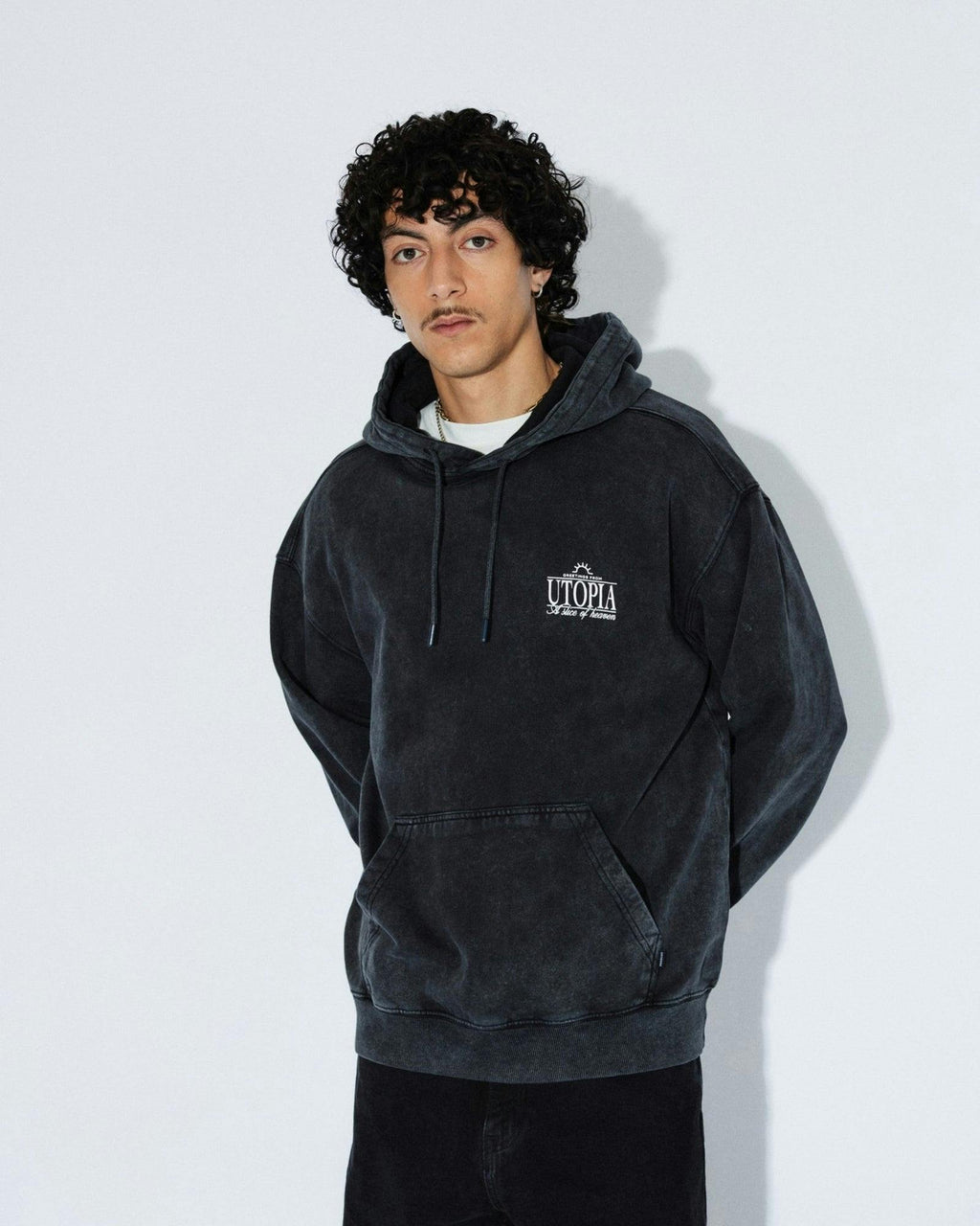 Aiden Hoodie - Washed Black Utopia