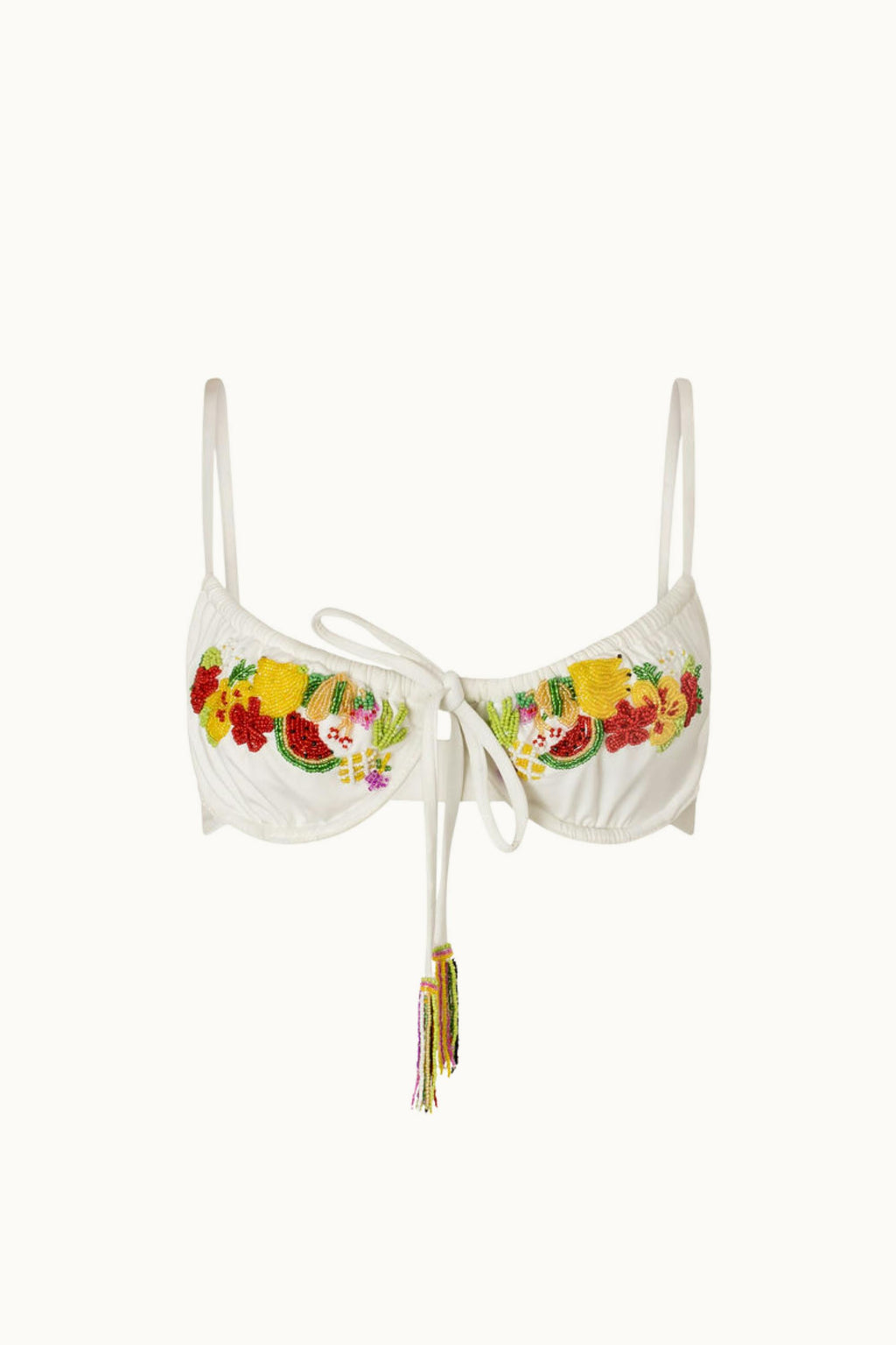 SUMBA BEADED KINI TOP - WHITE