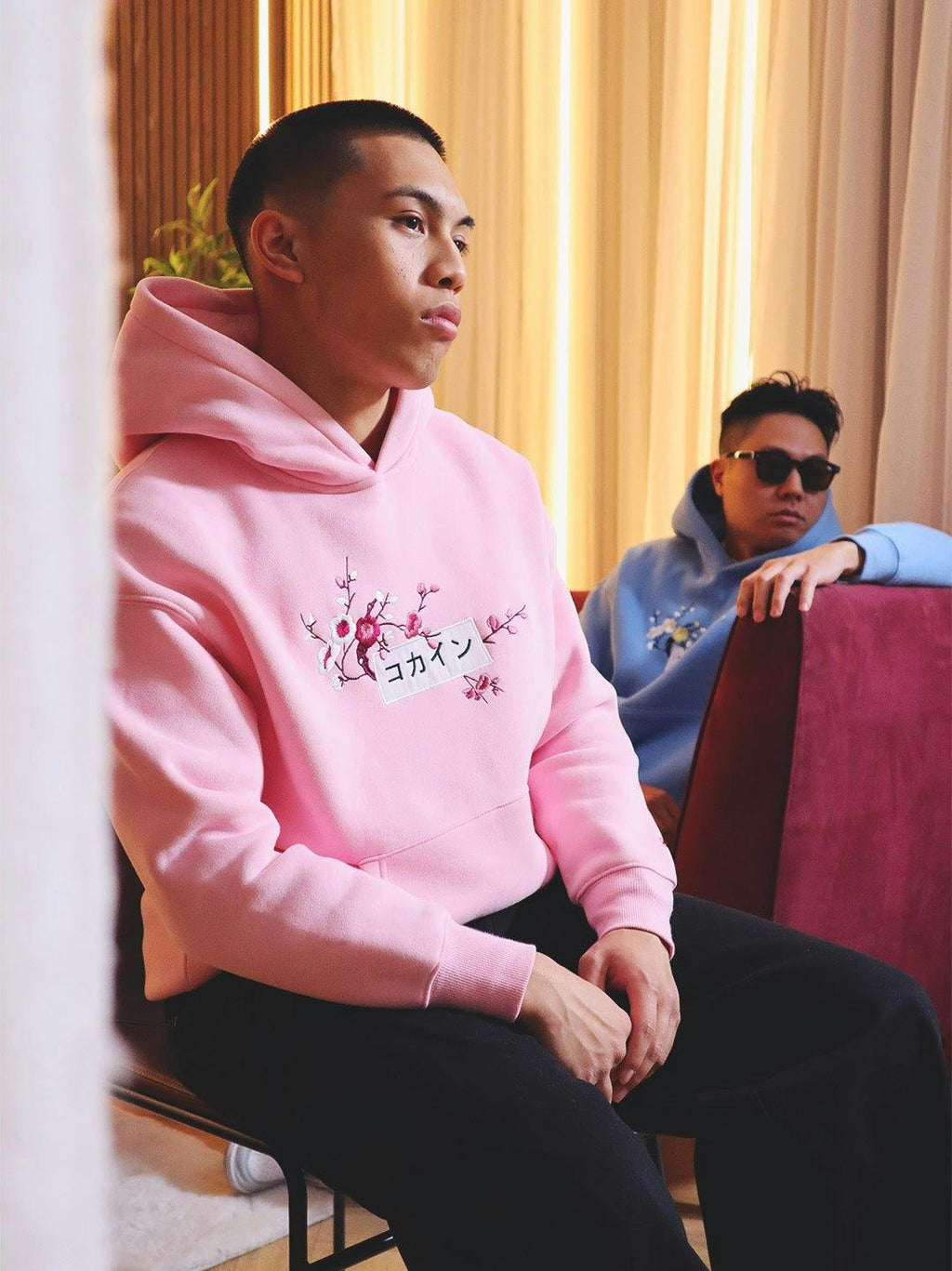 Pink / Red & White Blossom //// Hoodie