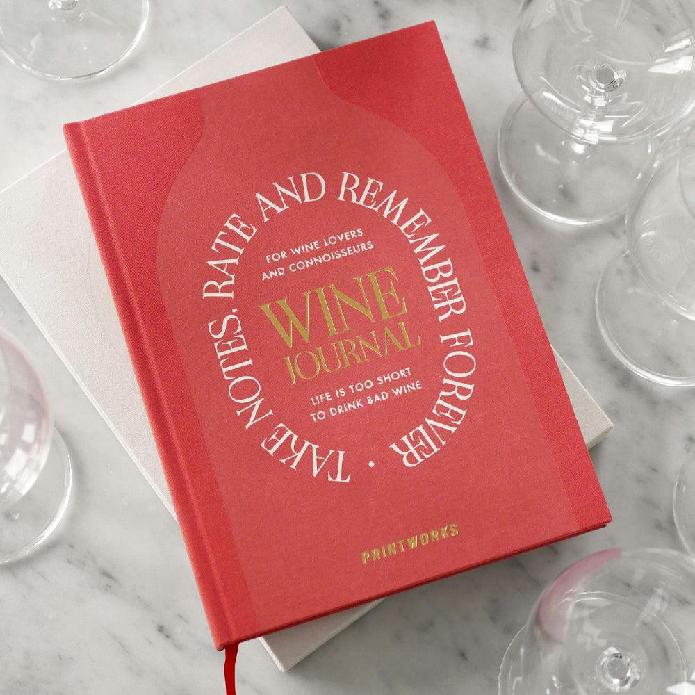 Printworks Wine Tasting Journal-Beige Red