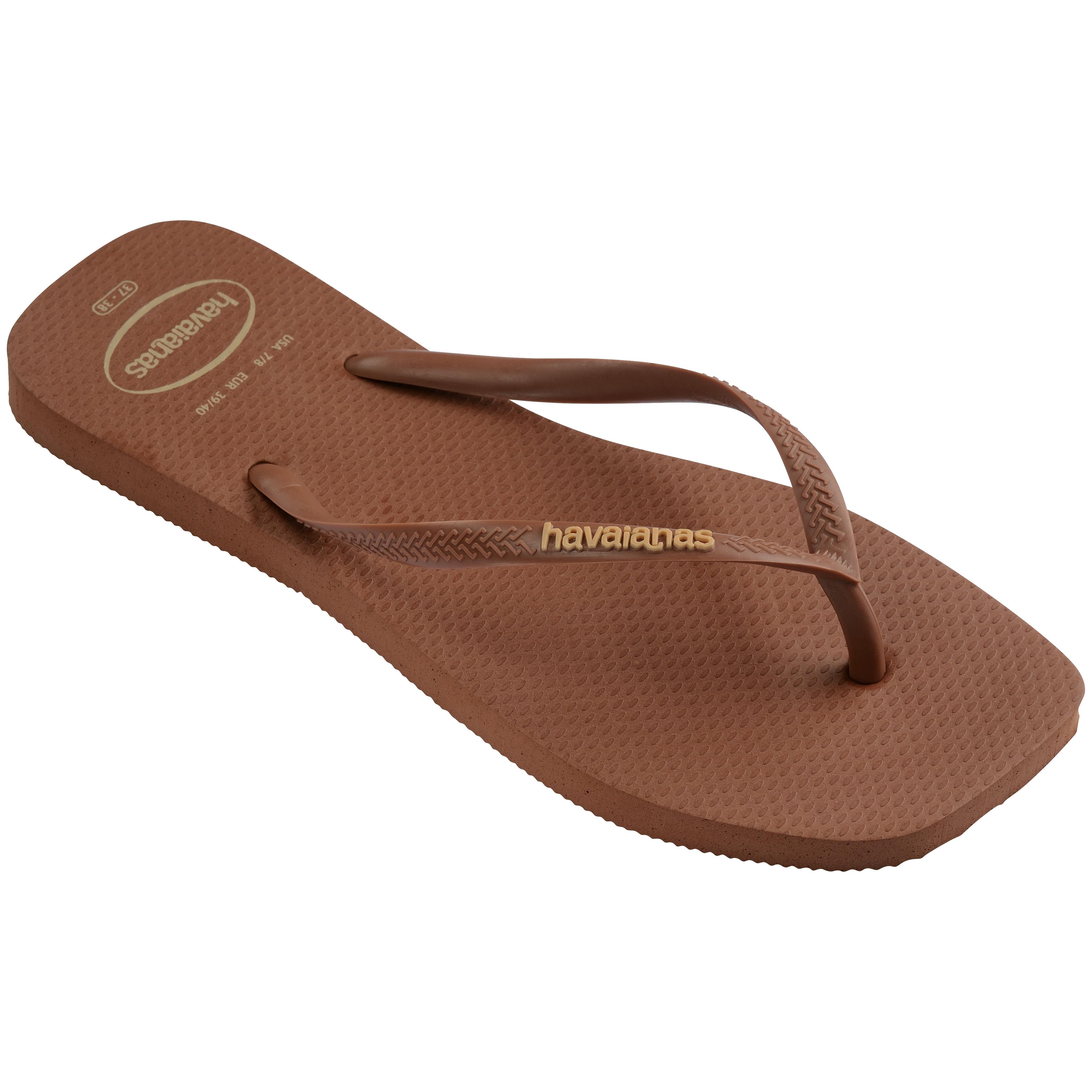Slim Square Toe Logo Thongs