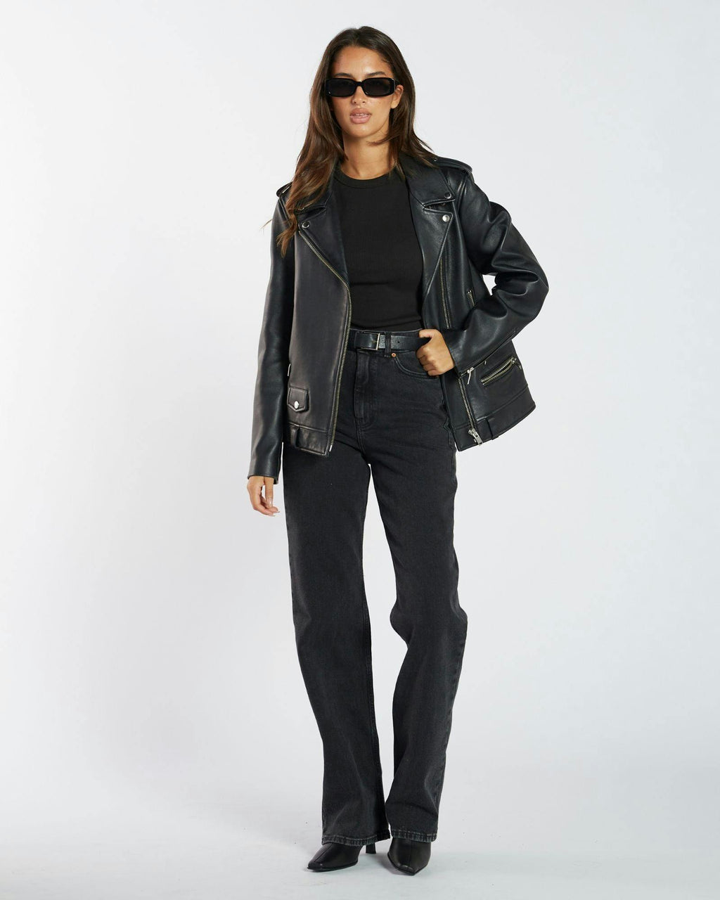 Echo High Straight Jeans - Tar Retro Black