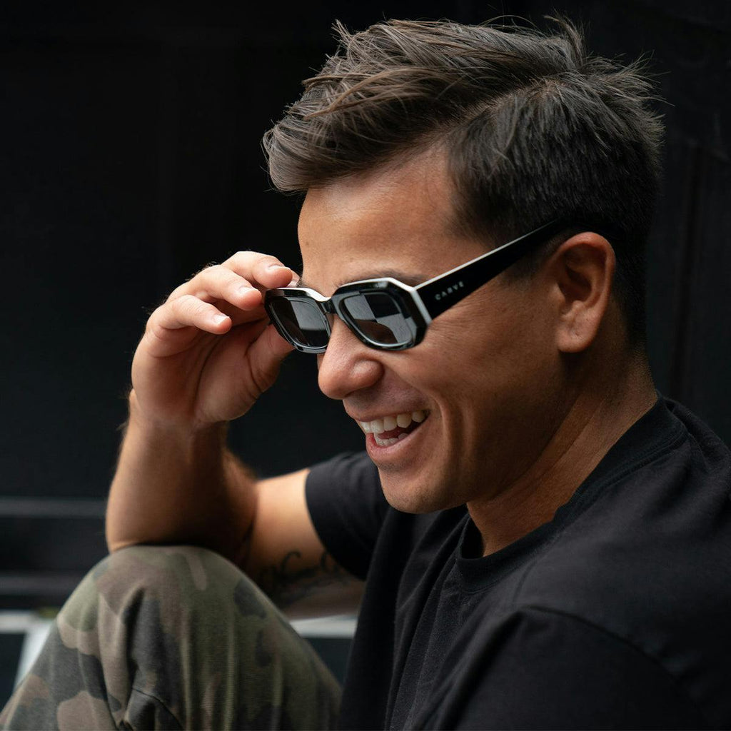Asher - Gloss Black Frame with Blue Tinted lens