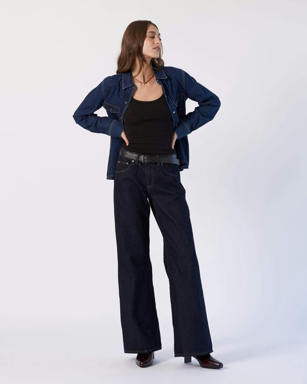 Rhue Low Wide Jeans TALL - Stream Rinse