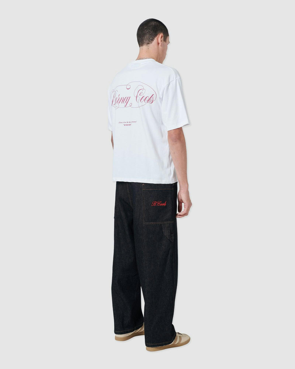 Script Crop T-shirt White
