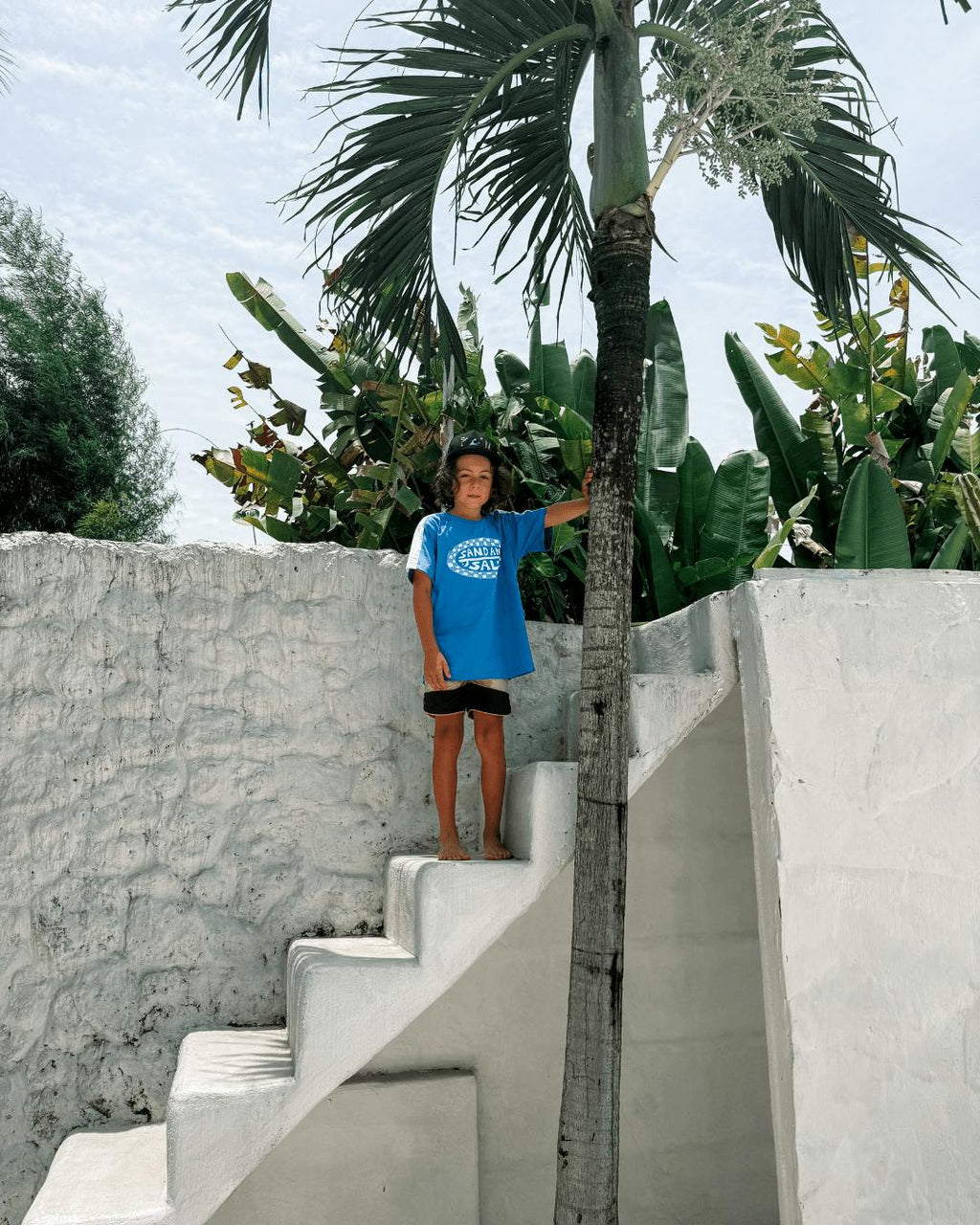 Sand + Salt Kids Blue Checker Tee