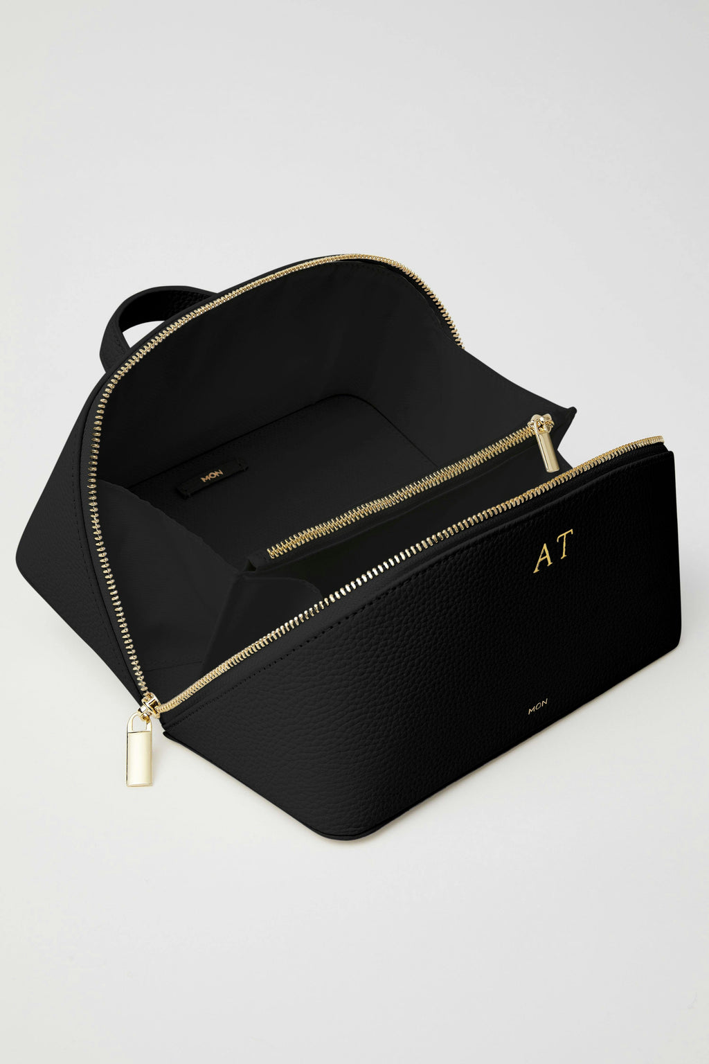 Leather Cosmetic Bag | Black Gold
