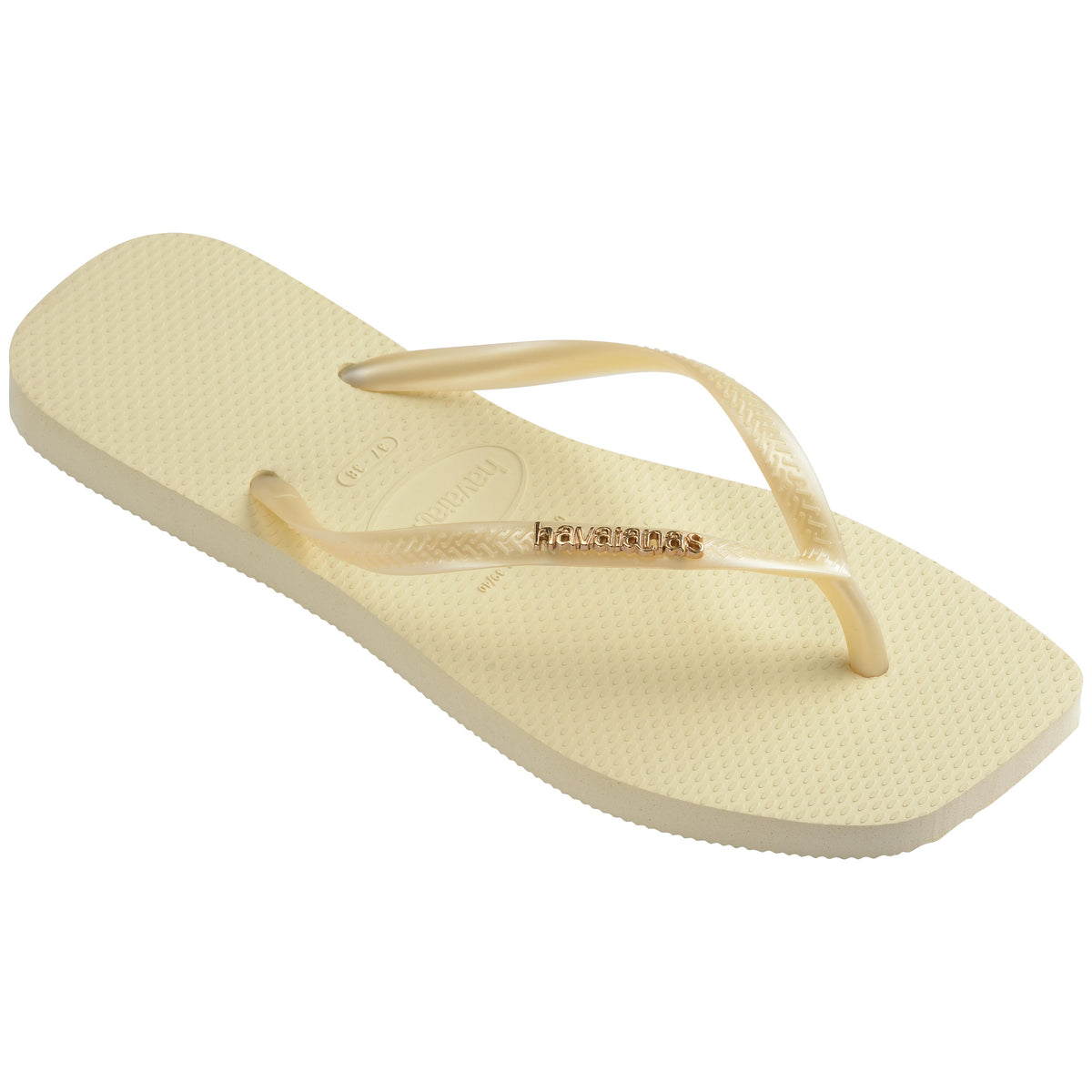 Slim Square Metal Logo Thongs