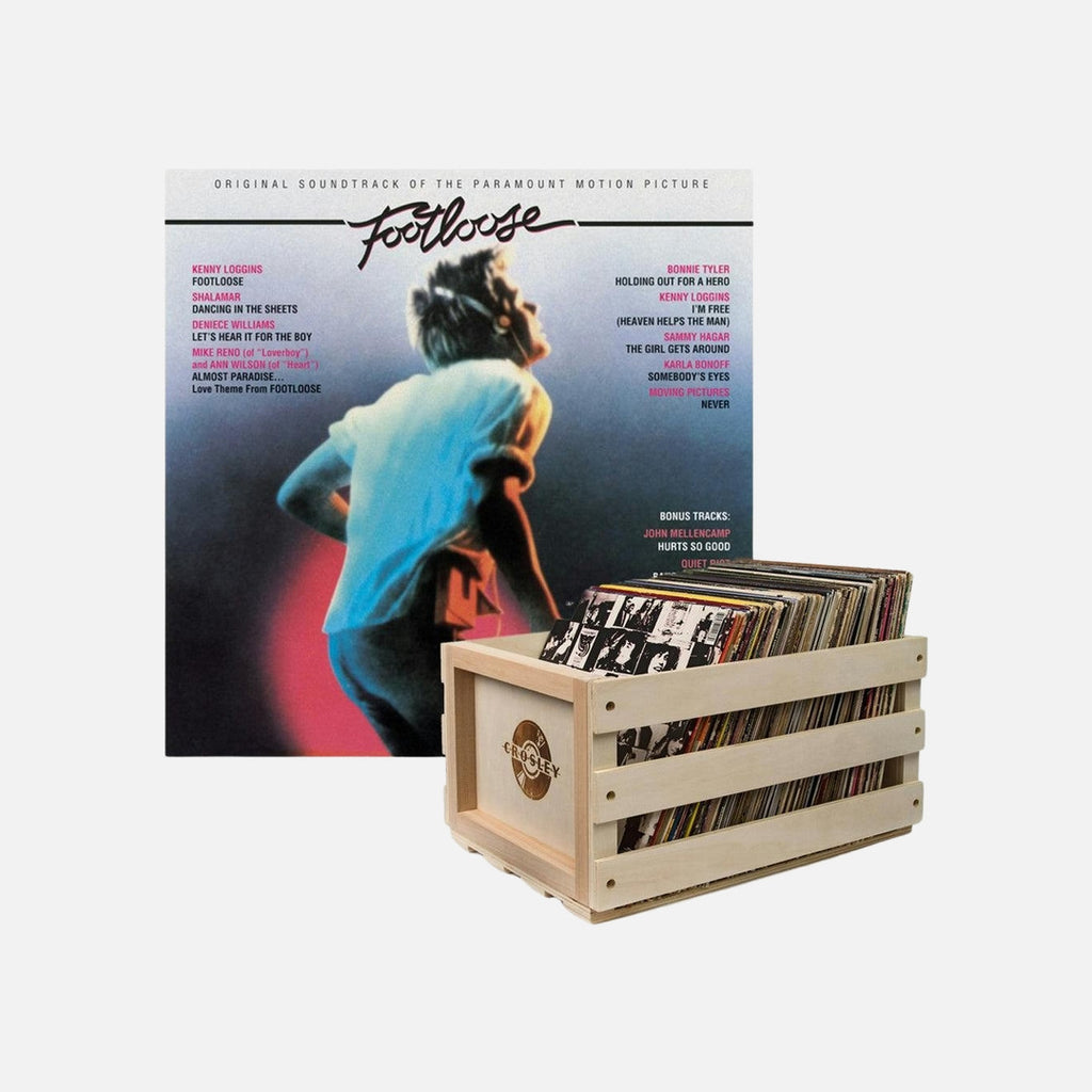 Crosley Record Storage Crate Footloose Vinyl Album Bundle