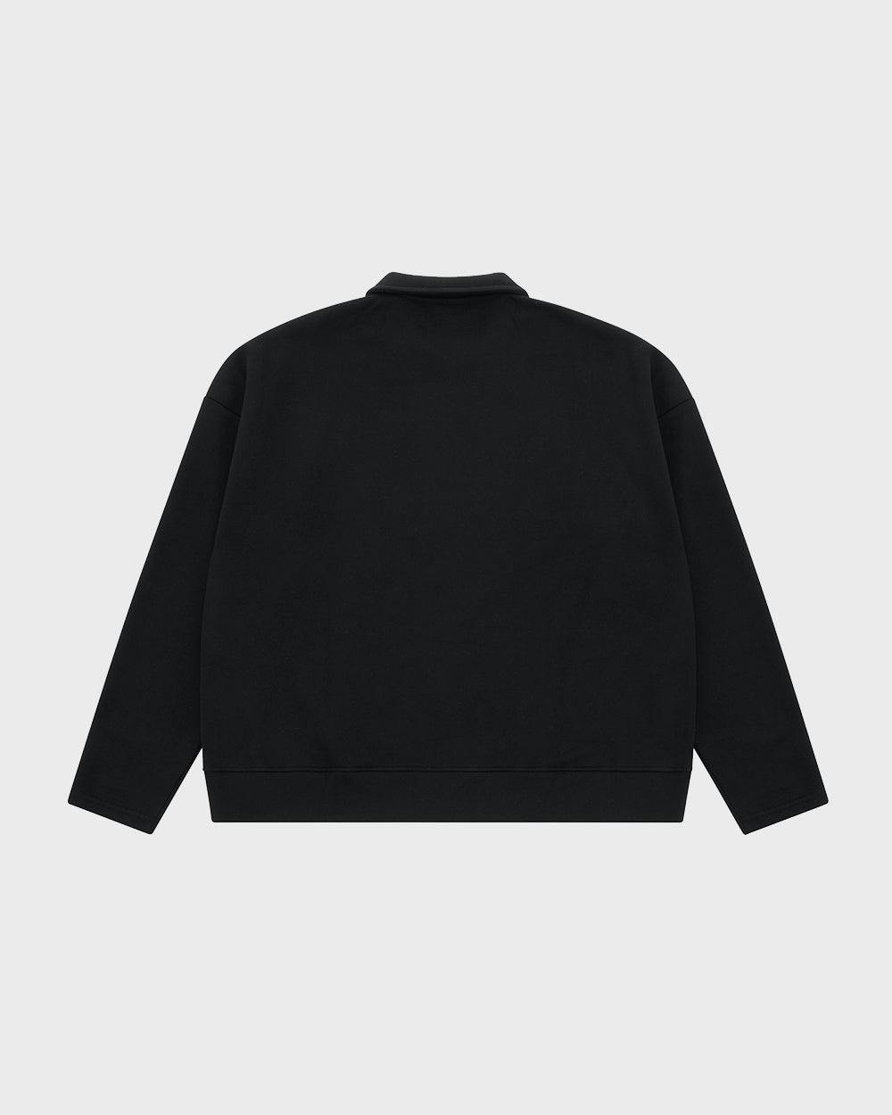 Core Quarter Zip Polo Sweater - Black