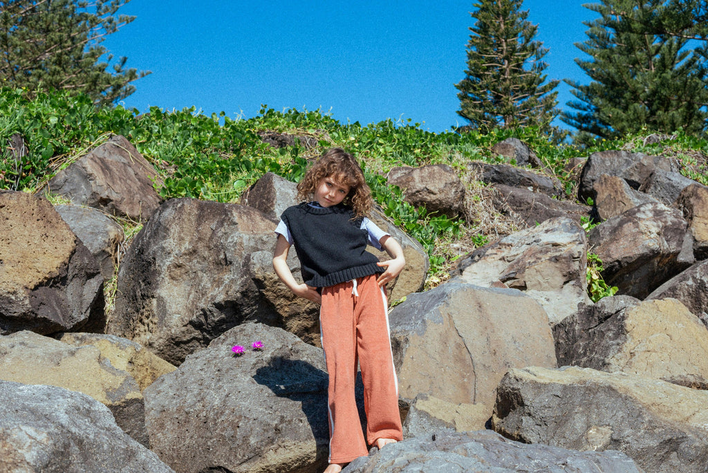 Mini Terry Pant in Rust