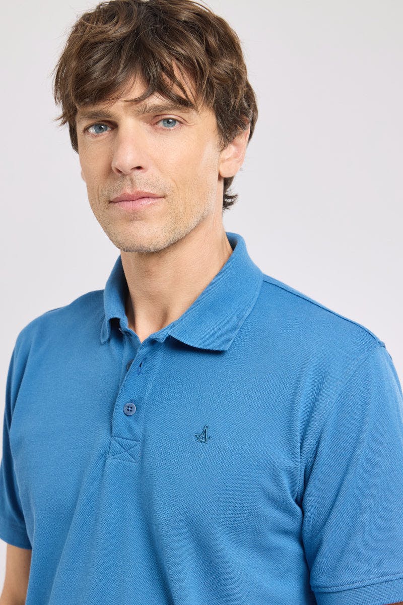 Armor Lux Piqué Polo in Dark Blue