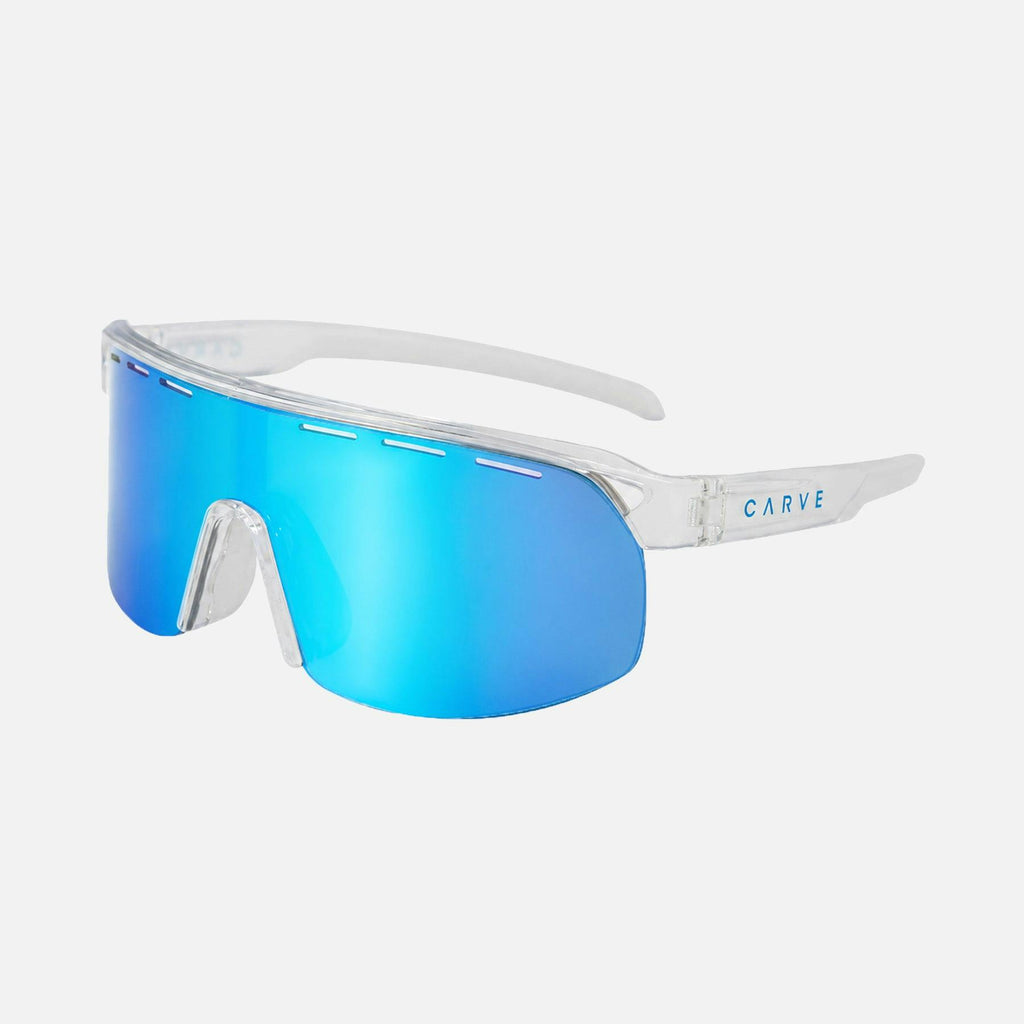 VELOCITY HD - CLEAR FRAME, GREY HD LENS WITH BLUE IRIDIUM PLUS VENTING
