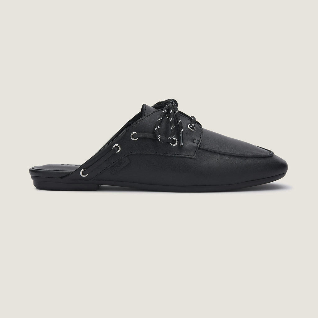 Seaside Mule - Black Leather