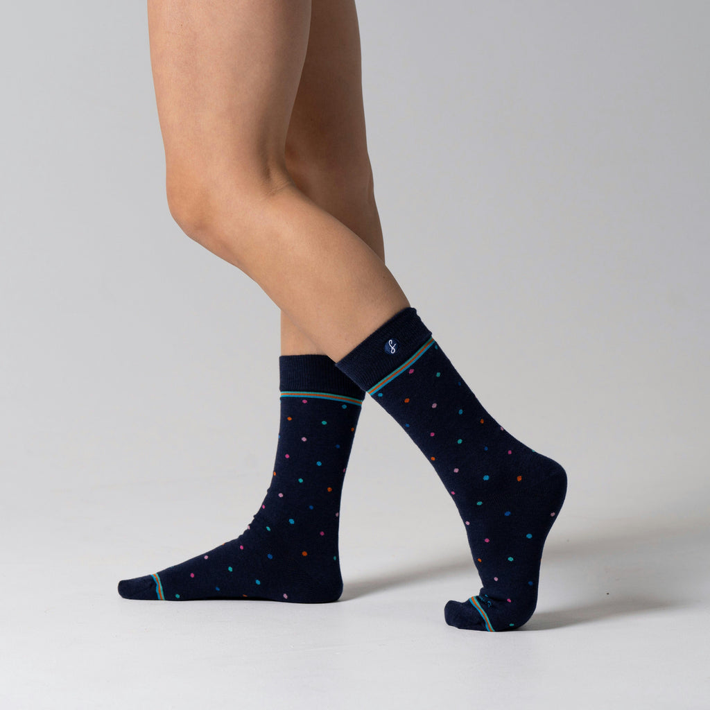 Navy Cosmic Polka Dots
