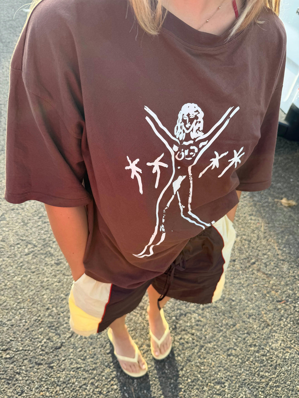 Bush Woman Tee in Brown/Cream