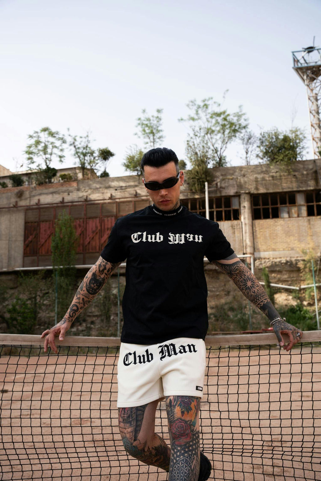 Clubman "BONE" Tee – Black/Cream