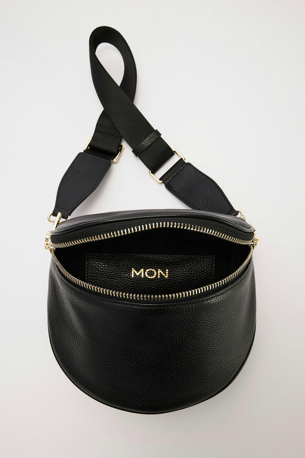 Luxury Leather Bumbag | Black Gold