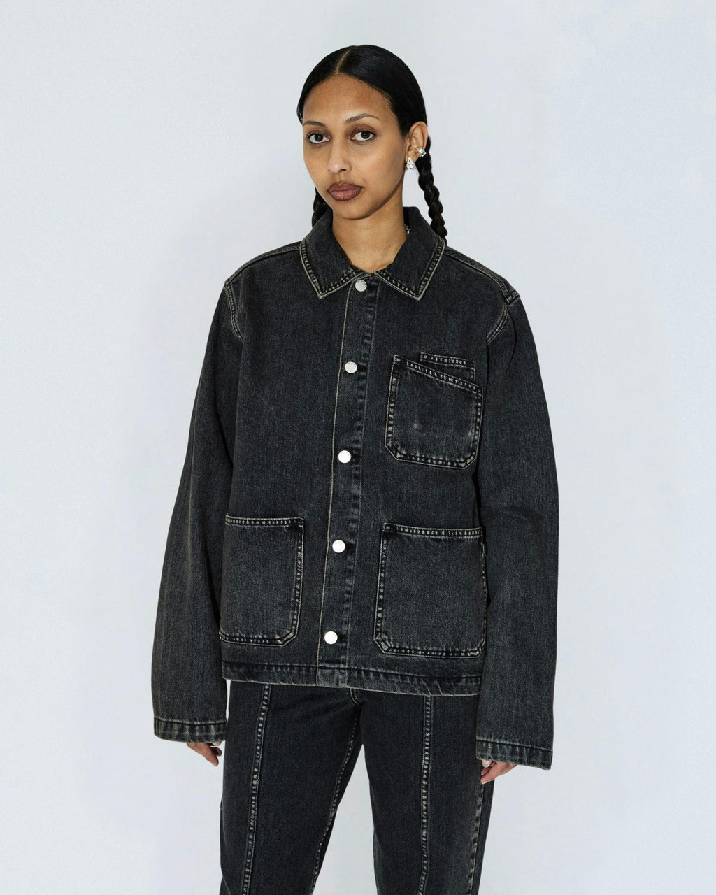 Evon Worker Jacket - Aged Black