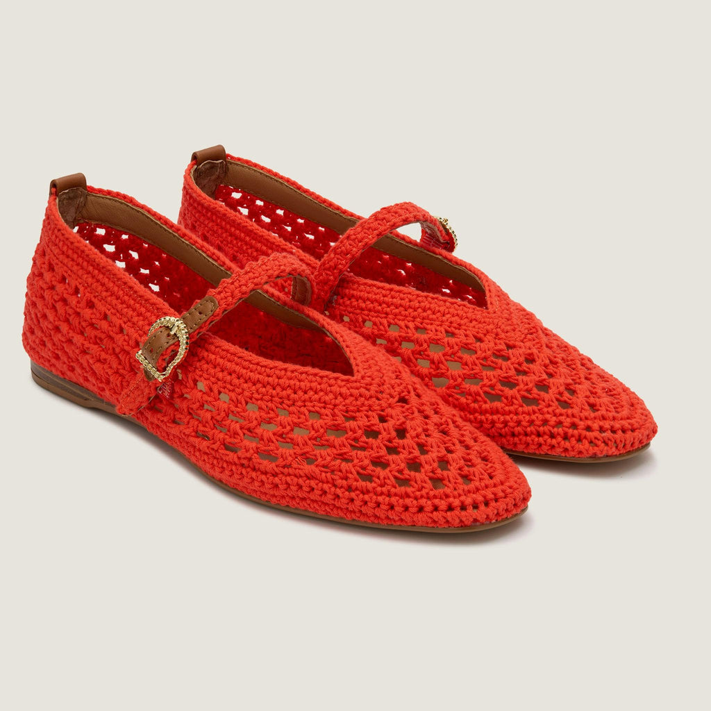 Clove Crochet Flat - Coral Red