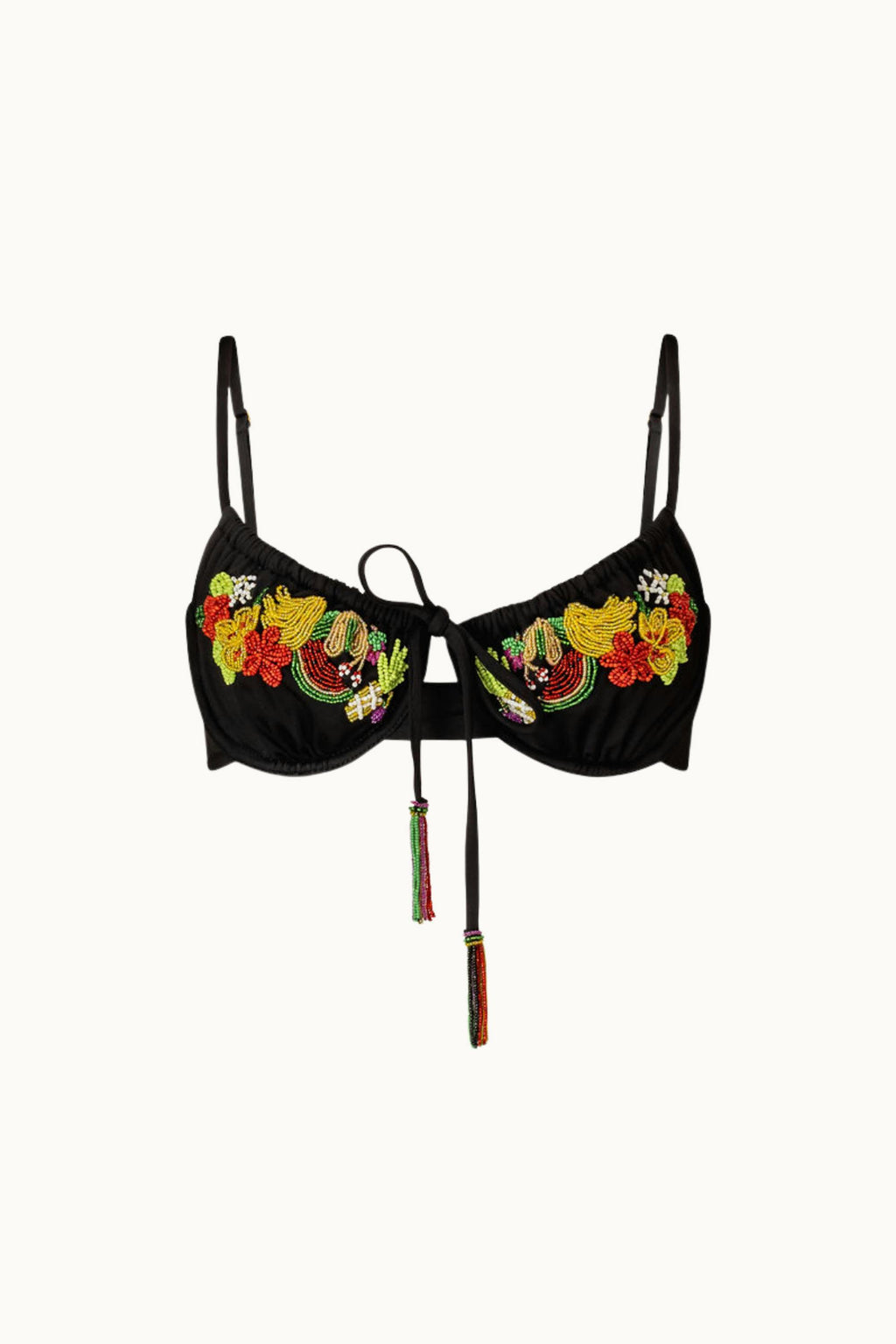 SUMBA BEADED KINI TOP - BLACK
