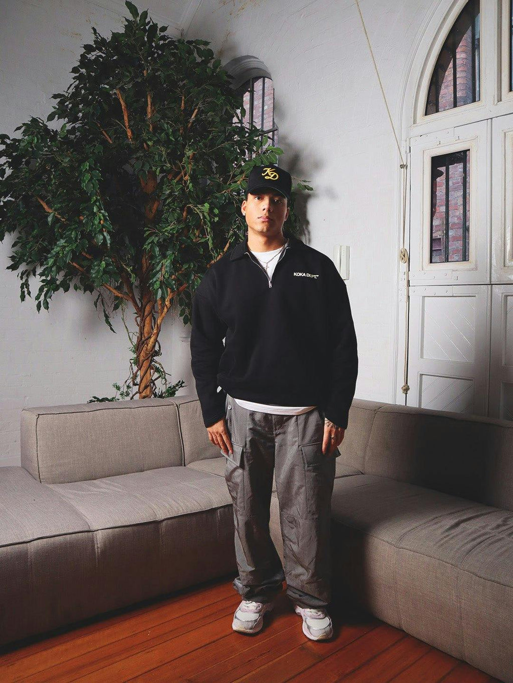 Core Quarter Zip Polo Sweater - Black