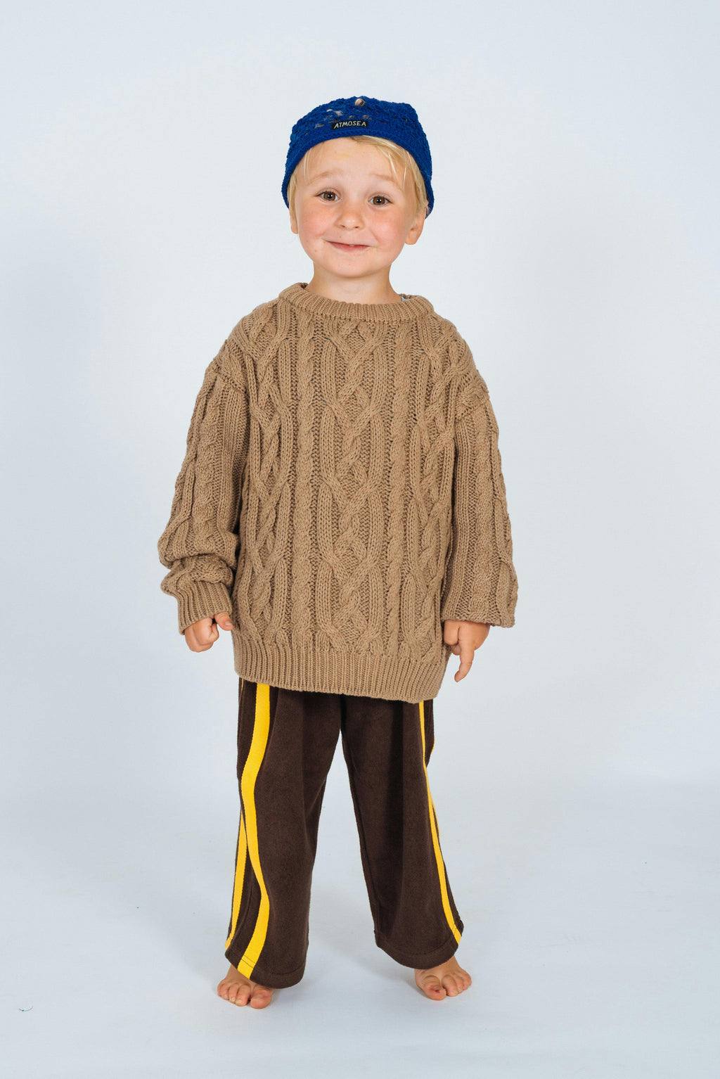 Kids Cable Knit in Mocha