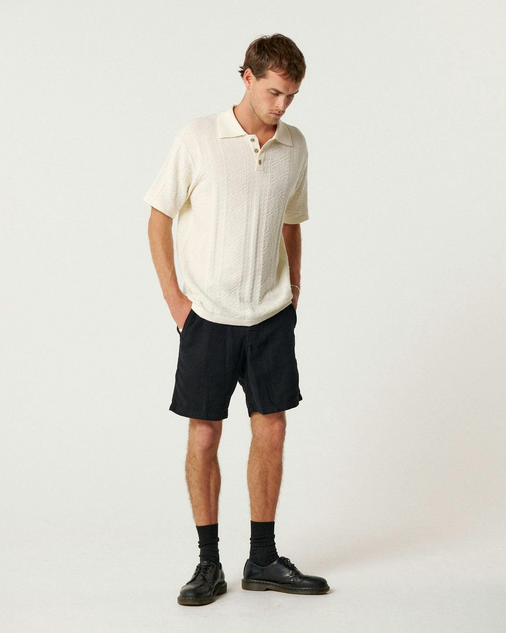 Trader Knit Polo - Ecru