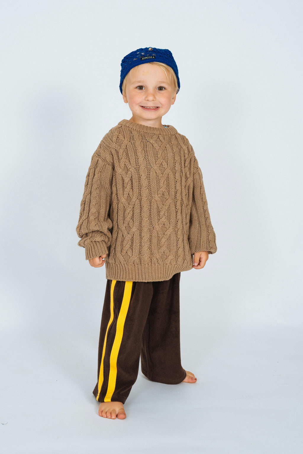 Kids Cable Knit in Mocha