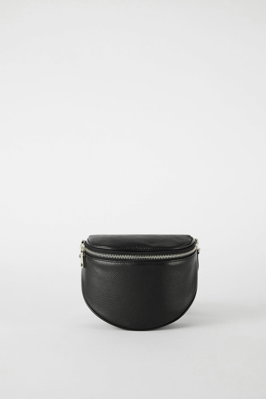 Luxury Leather Bumbag | Black Silver