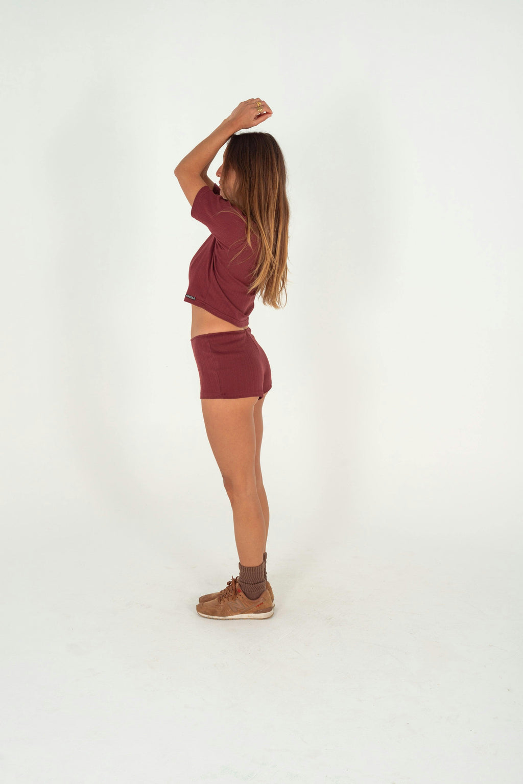 Pointelle Short in Burgundy