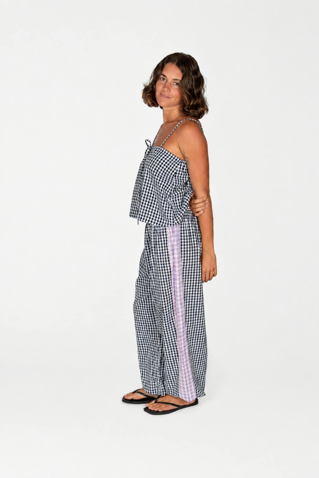 Aura Genie Pants in Black Gingham