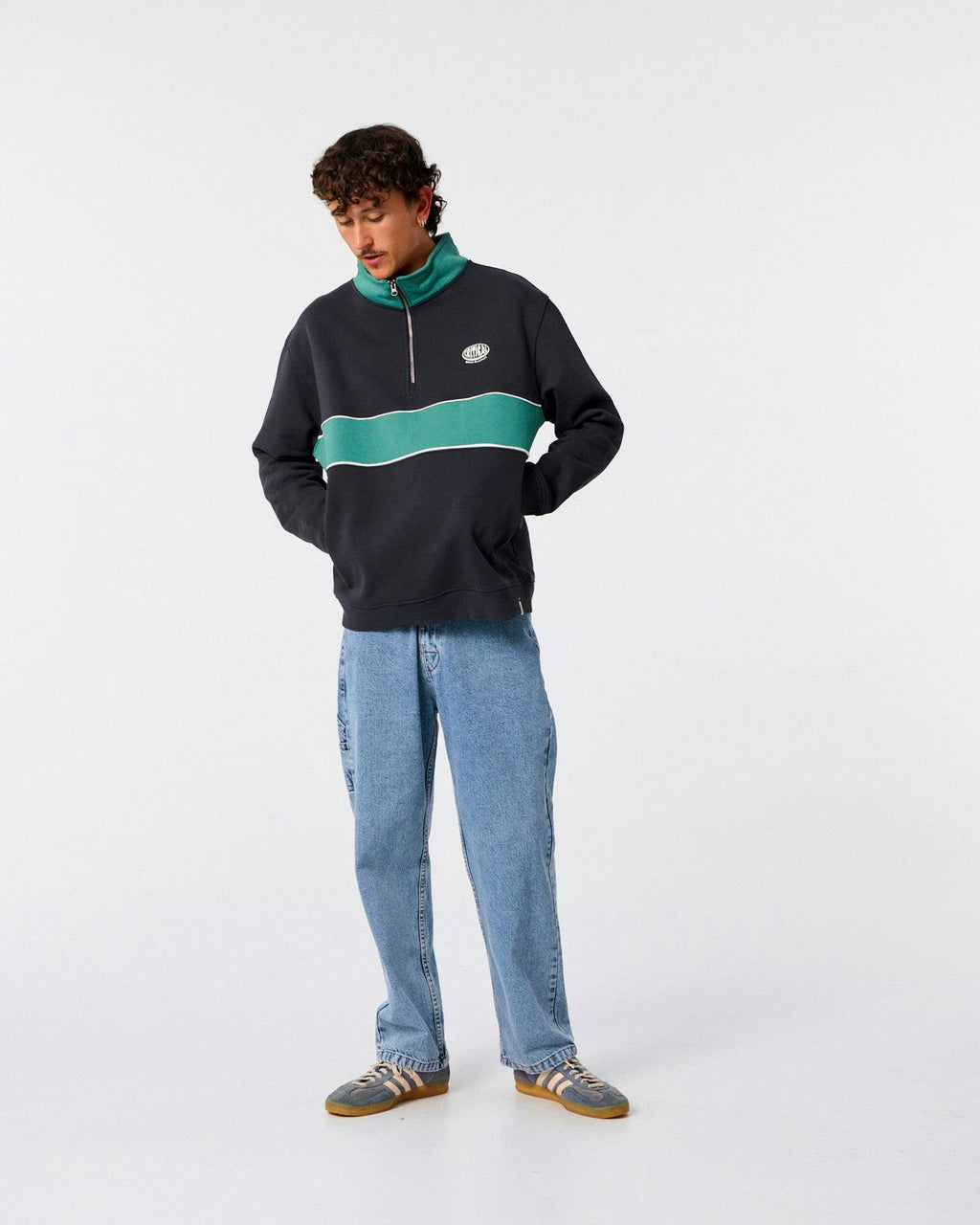 Blade Quarter Zip Crew - Vintage Black