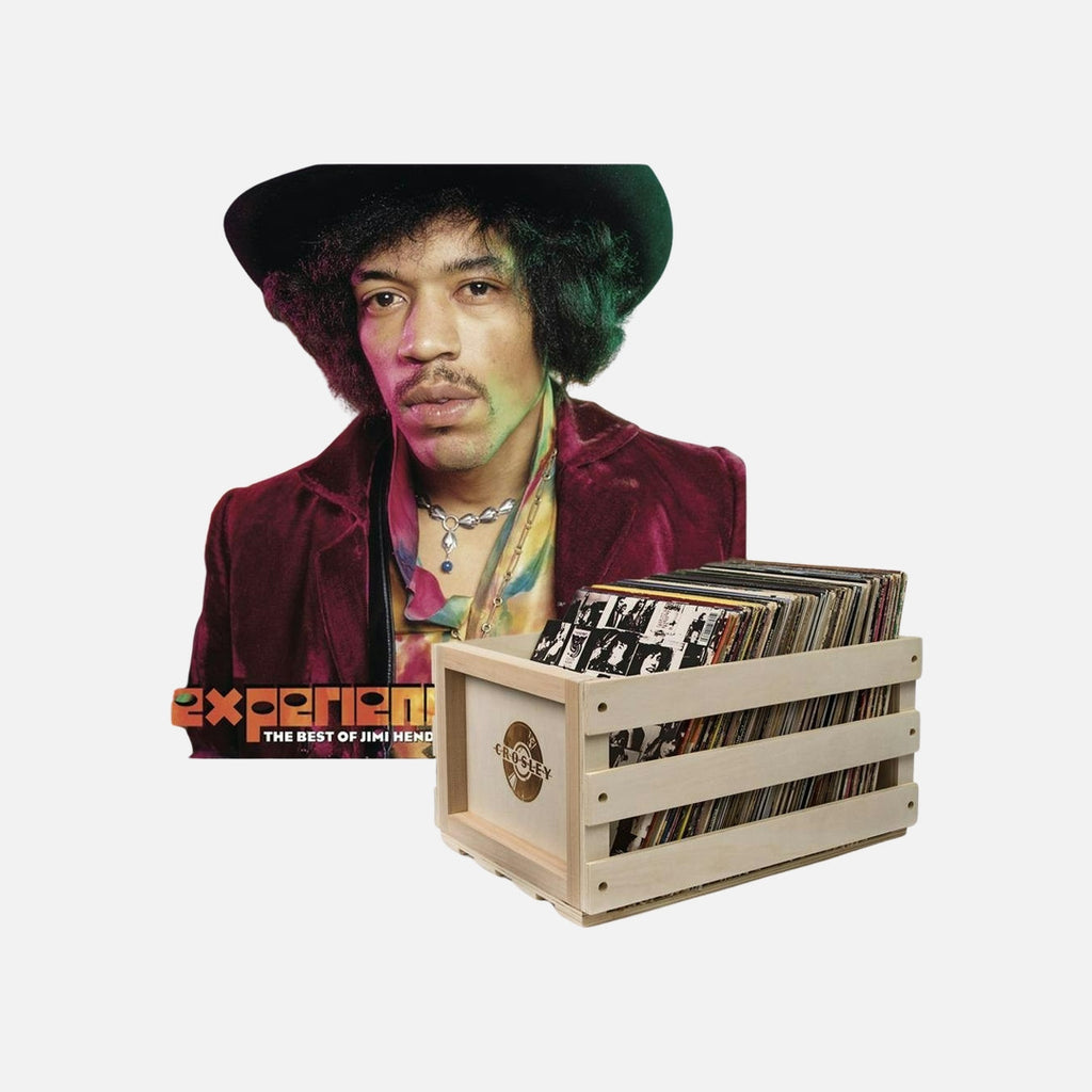 Crosley Record Storage Crate The Jimi Hendrix Experience Experience Hendrix: The Best of Jimi Hendrix Vinyl Album Bundle