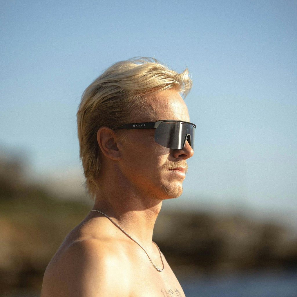 Velocity - Frame: Matte Black with Red Inner Temple   Lens: Grey