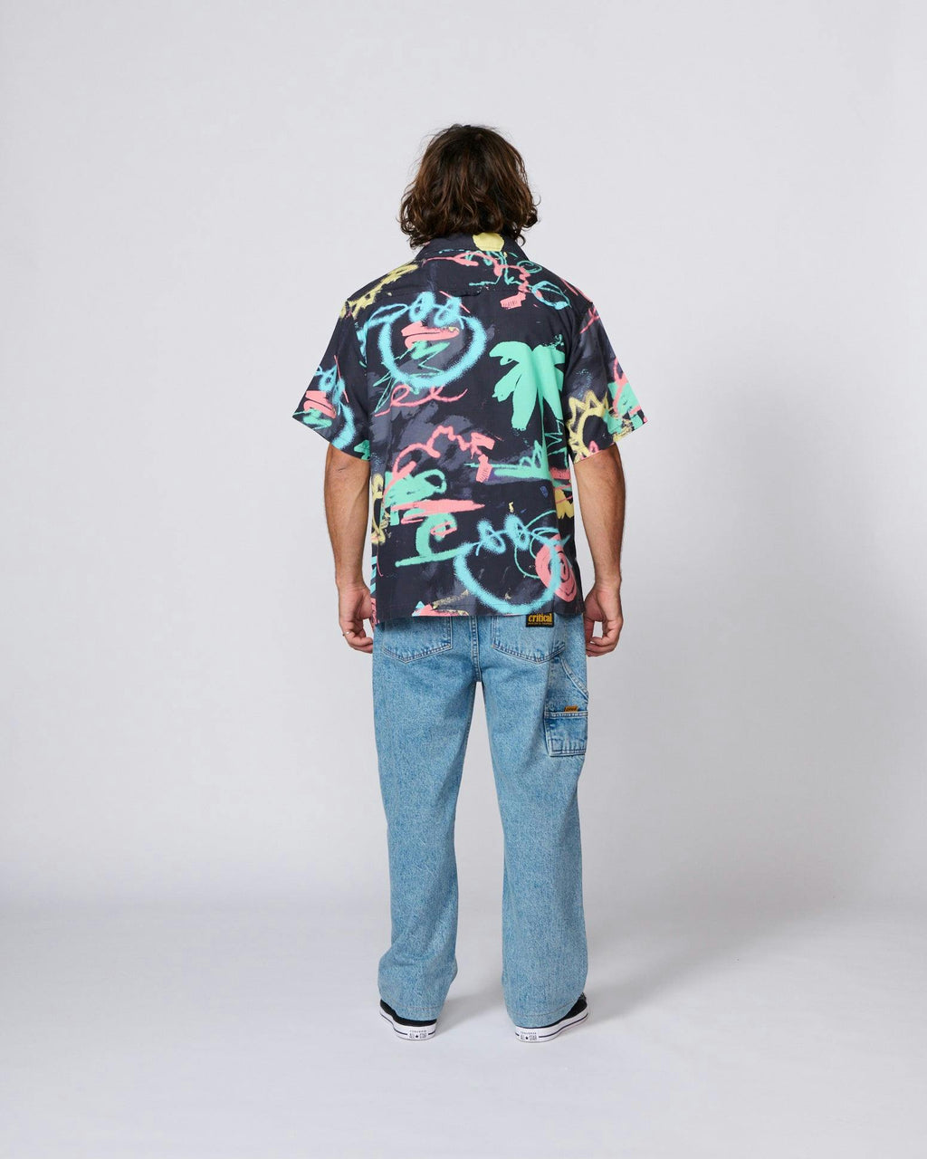 Scribbles Short Sleeve Resort Shirt - Black