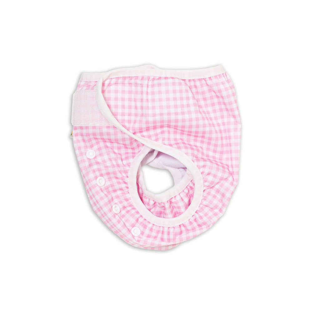 Adjustable Reusable Swim Nappy and Wet Bag - Pink Gingham Check