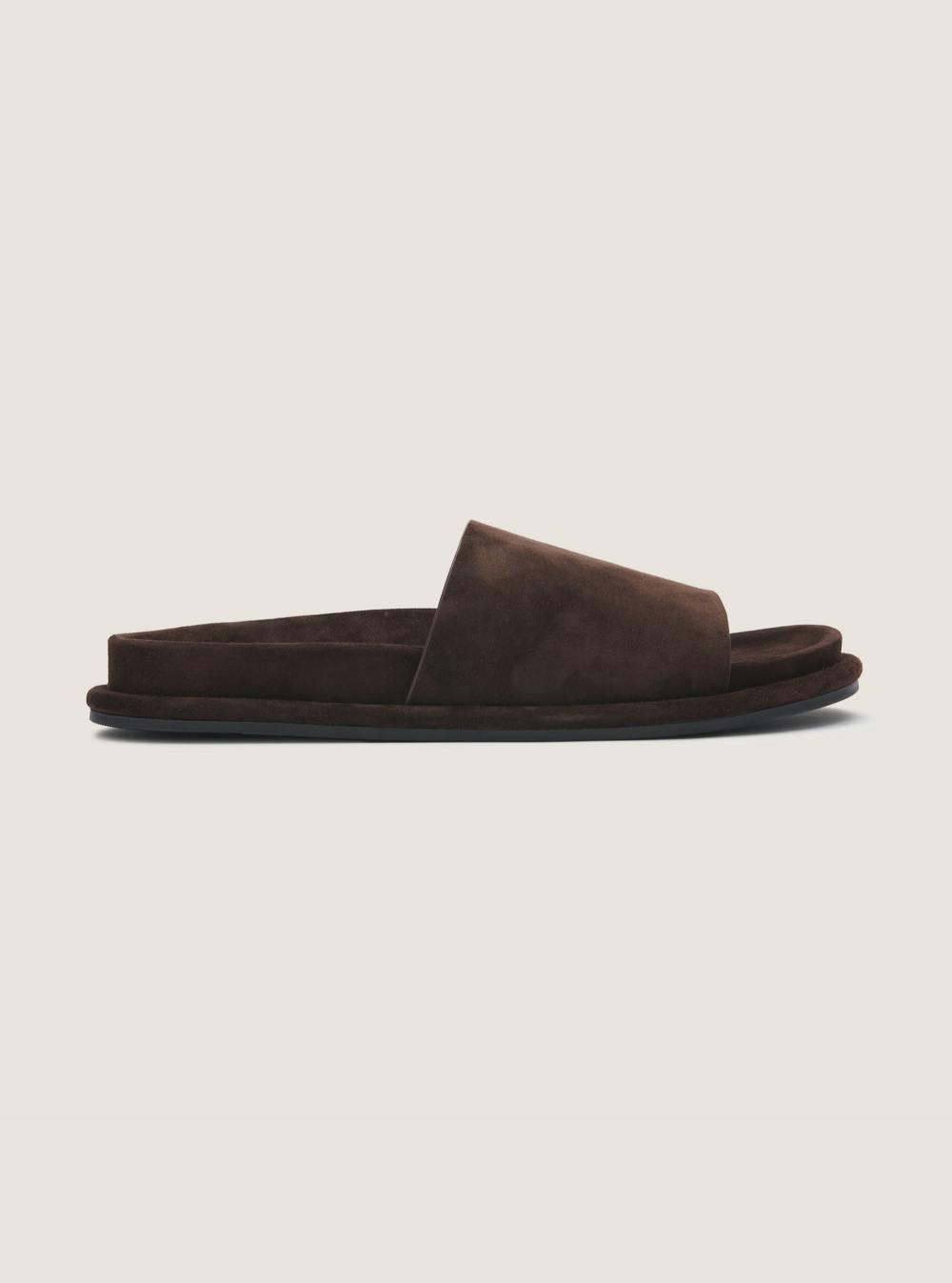 Arcade Footbed Slide - Dark Brown Suede