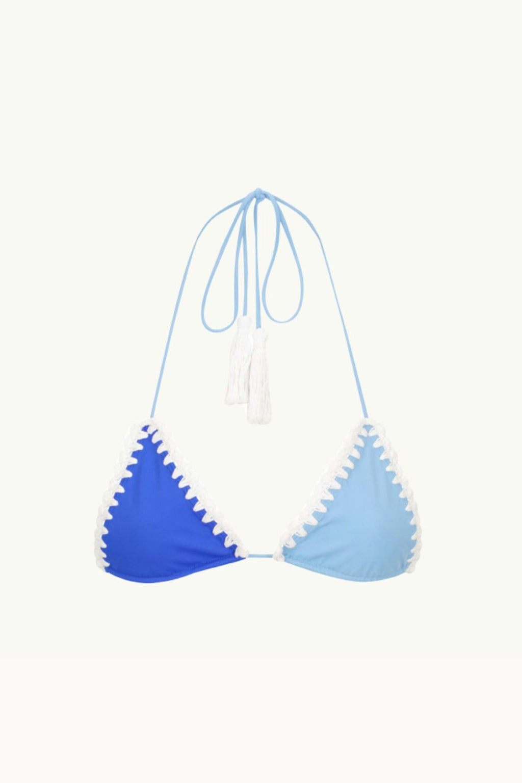 PEACHES CROCHET TRIM KINI TOP - BLUE HUES