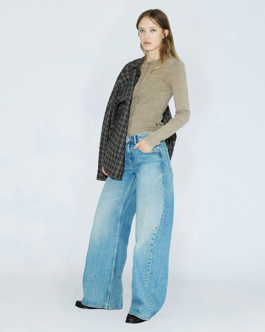 Rhue Low Wide Jeans TALL - Drift Sky Used